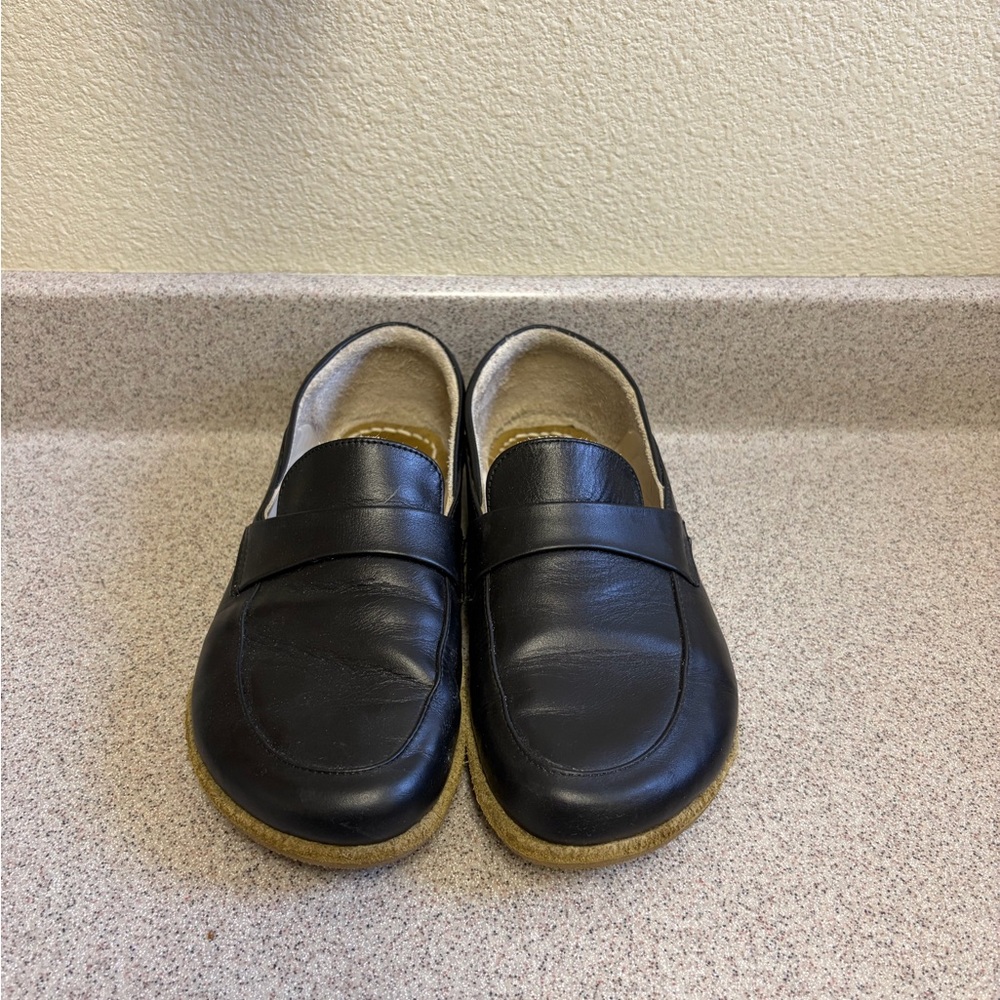 Barefoot Black Leather Loafers for Women